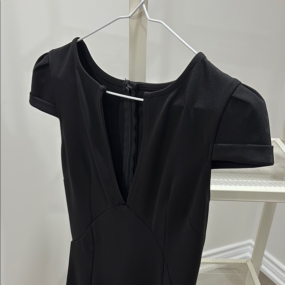 Deep V Black Dress - Picture 4 of 9